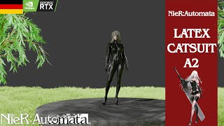 A2's shiny Latex Catsuit - Schwarz und hauteng - Nier: Automata MOD  (Blender Animation)