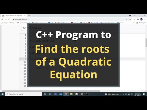 12. C++ Program to Find the Real & Imaginary Roots of Quadratic Equation