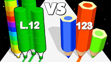 CRAYON RUSH 3D /vs COLOR PENCIL RUN ∞ ASMR Gameplay Android iOS • Satisfying Mobile Games