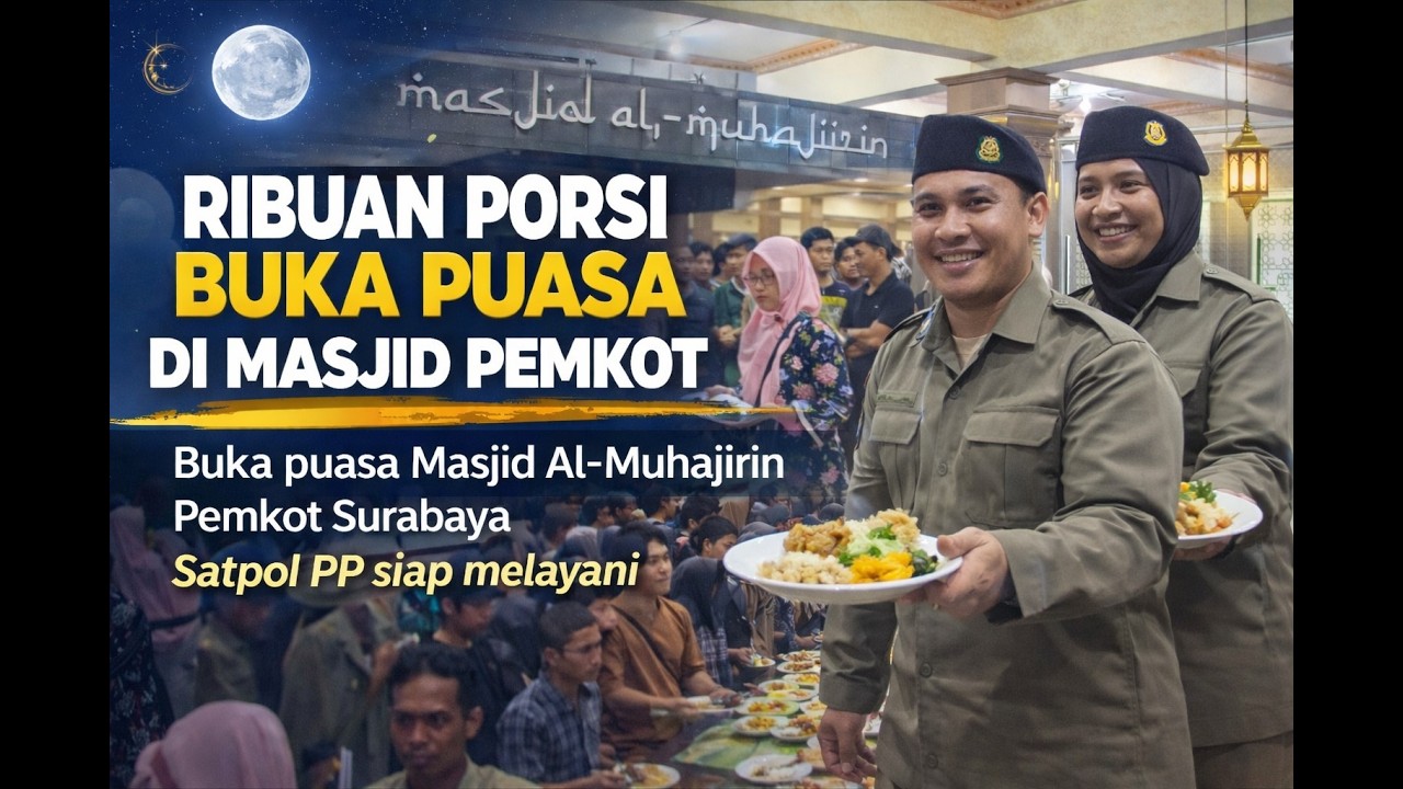 RIBUAN PORSI PREMIUM BUKA PUASA TERSEDIA BAGI JAMA'AH MASJID AL-MUHAJIRIN PEMKOT SURABAYA