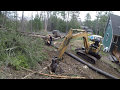 Cutting down trees and grading dirt