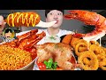 ASMR MUKBANG 불닭볶음면 & 치즈 핫도그 & 양념 치킨먹방! FIRE Noodle & FRIED CHICKEN & CHEESE HOT DOG EATING SOUND!