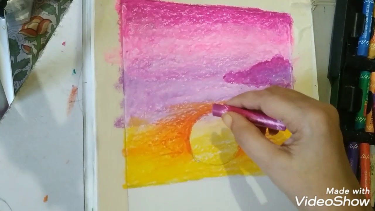 Seascape with oil pastels Part-3 - YouTube