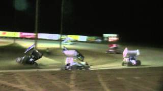 #131 Royal Jones Sprint Car Flip @ SNMS 8/31/13