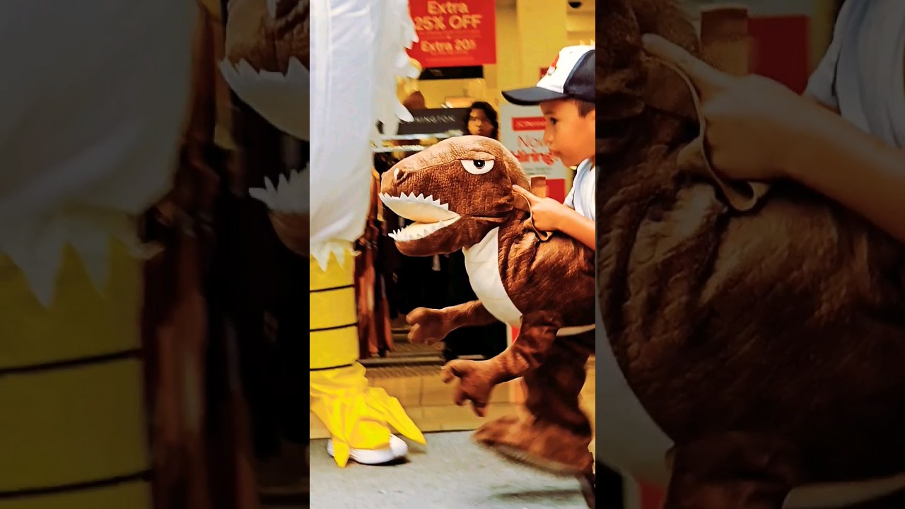 It's a baby Dino! #costume #dinosaur #shorts