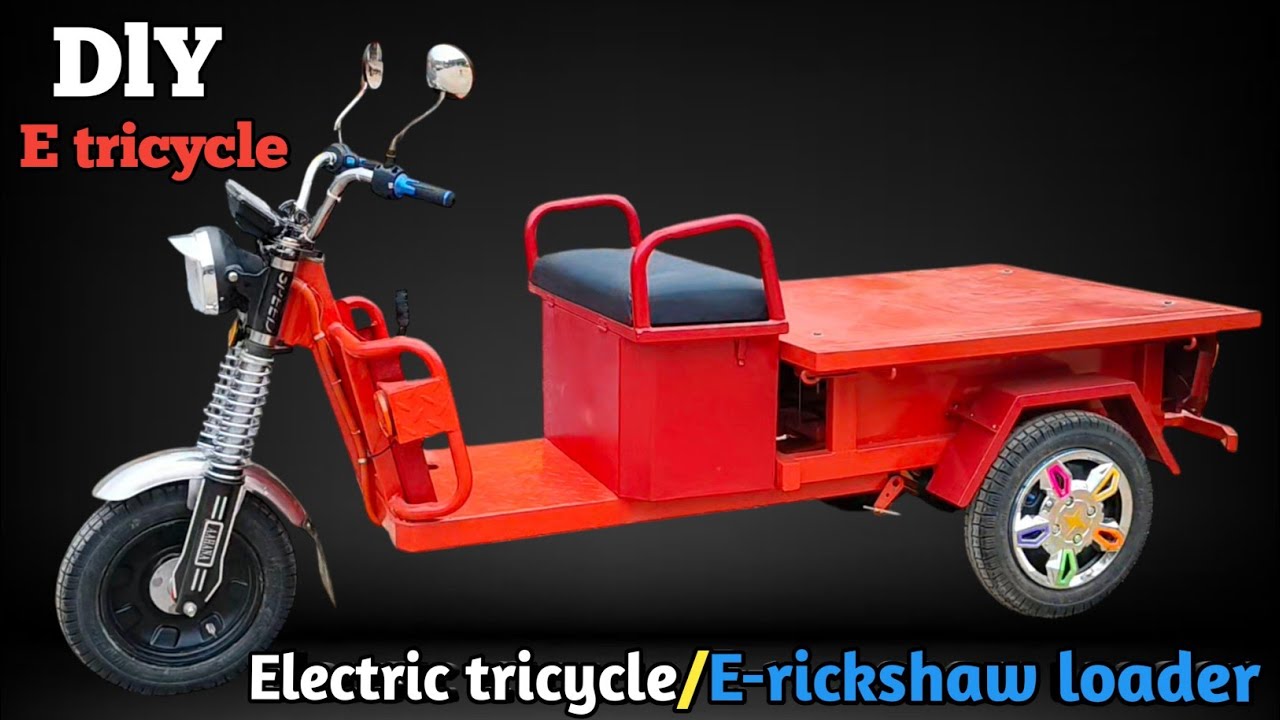 Homemade Electric tricycle/E-rickshaw loader using 48v 100w motor ...