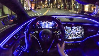 The NEW 2024 Mercedes E-Class (E300) POV Night Drive