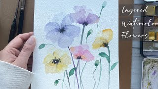 Watercolor Flowers For Beginners - Layered Watercolor Floral Painting