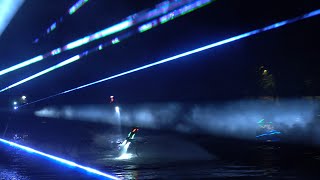 Лазерное флайборд-шоу в г.Неман  4K / Lasershow waterscreen &amp; flyboard show &amp; pyro 4K