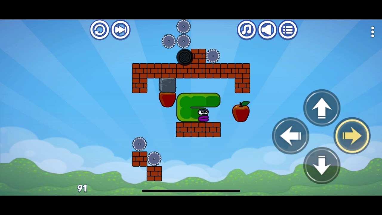 Apple Worm: Logic Puzzle. Level 91. Walkthrough.