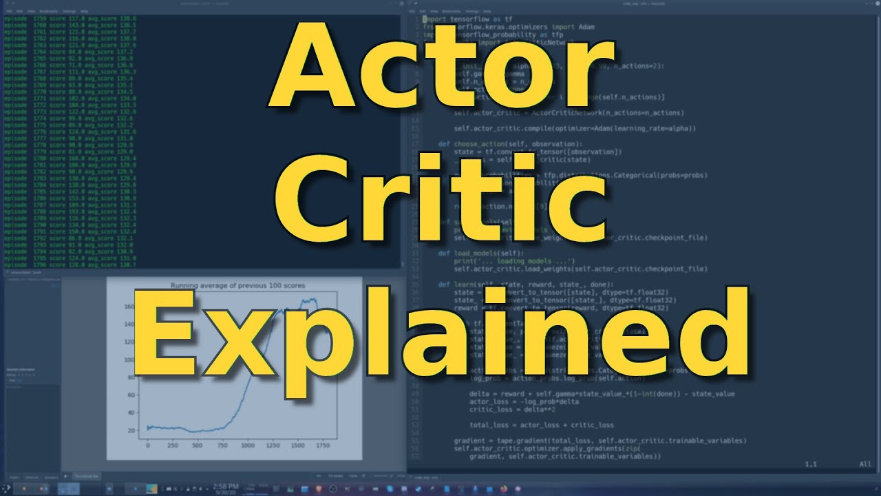 Everything You Need To Master Actor Critic Methods | Tensorflow 2 Tutorial