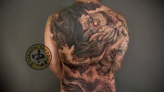 From Sketch to Ink - The Art of Coverup Tattoos - Dragon Tattoo Full Back by Trung Tadashi
