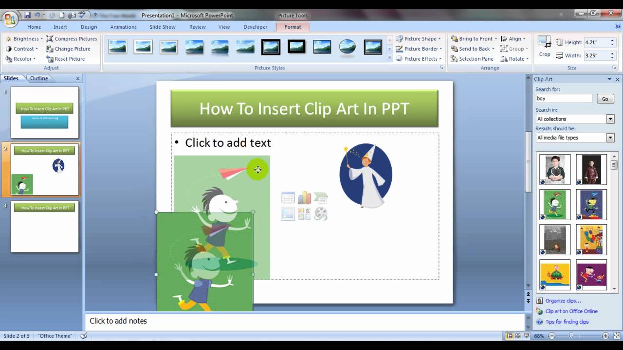 video clip in presentation