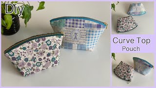 カーブトップポーチ作り方How To Make Curve Top Pouch , Easy Sewing Tutorials, diy, handmade