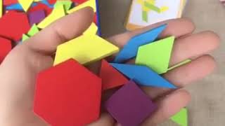 Wooden Geometric Shape Pattern Blocks Set | How to Play