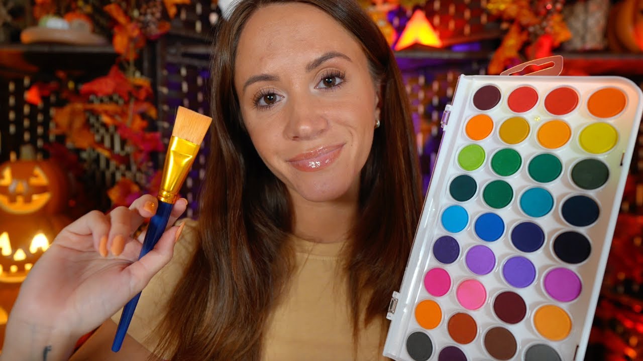 ASMR Painting Your Face To Help You Fall Asleep 🎨 (face brushing, personal attention)