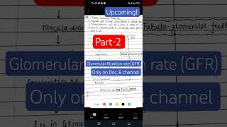 (Part-2) Glomerular filtration rate (GFR)-Physio Upcoming!! #mbbs #bds #bpharma #bams #bpt #public