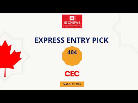 Most Recent Express Entry Pick bearing Intake number 404 for CEC