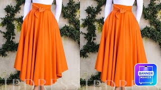 (Quick and Easy) How to Cut A Circle Flared Skirt || #latest #modest #design || #xclusive #skirt screenshot 3