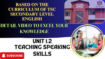 Teaching Speaking Skills || TSC Secondary Level Preparation for English Subjective Examination