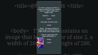 write a program in HTML to display an image that has a border of size2, a width of 200 and a height