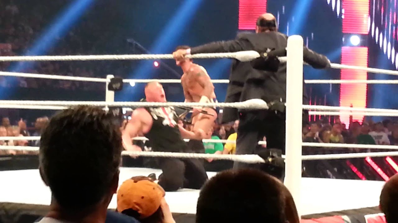 Brock Lesnar attacks CM Punk RAW 8/5/13