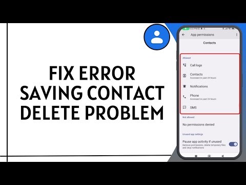 How to Fix Error Saving Contact Delete Problem on Android | Complete Guide