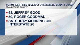 2 victims identified in crash on I-26 in Orangeburg County