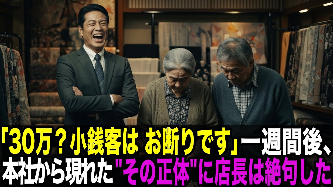 「うちは小銭客の店じゃない」と言われた老夫婦。だが一週間後、その店に“取引先トップ会長夫妻”が現れた――。【スカッと】