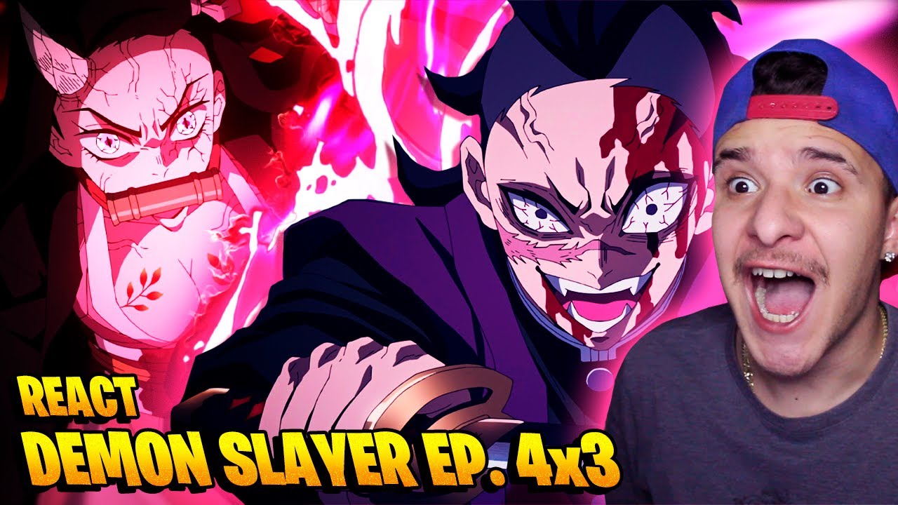 TANJIRO, GENYA E NEZUKO VS SUPERIOR 4, DEMON SLAYER 3X04 REACT