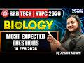 RRB NTPC | Tech 2026 | RRB NTPC Biology Most Expected Questions | by Amrita Mam | KGS Railway Exams