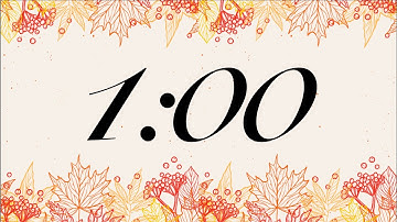 1 Minute Cute Fall Leaves Timer (Harp Alarm at End)