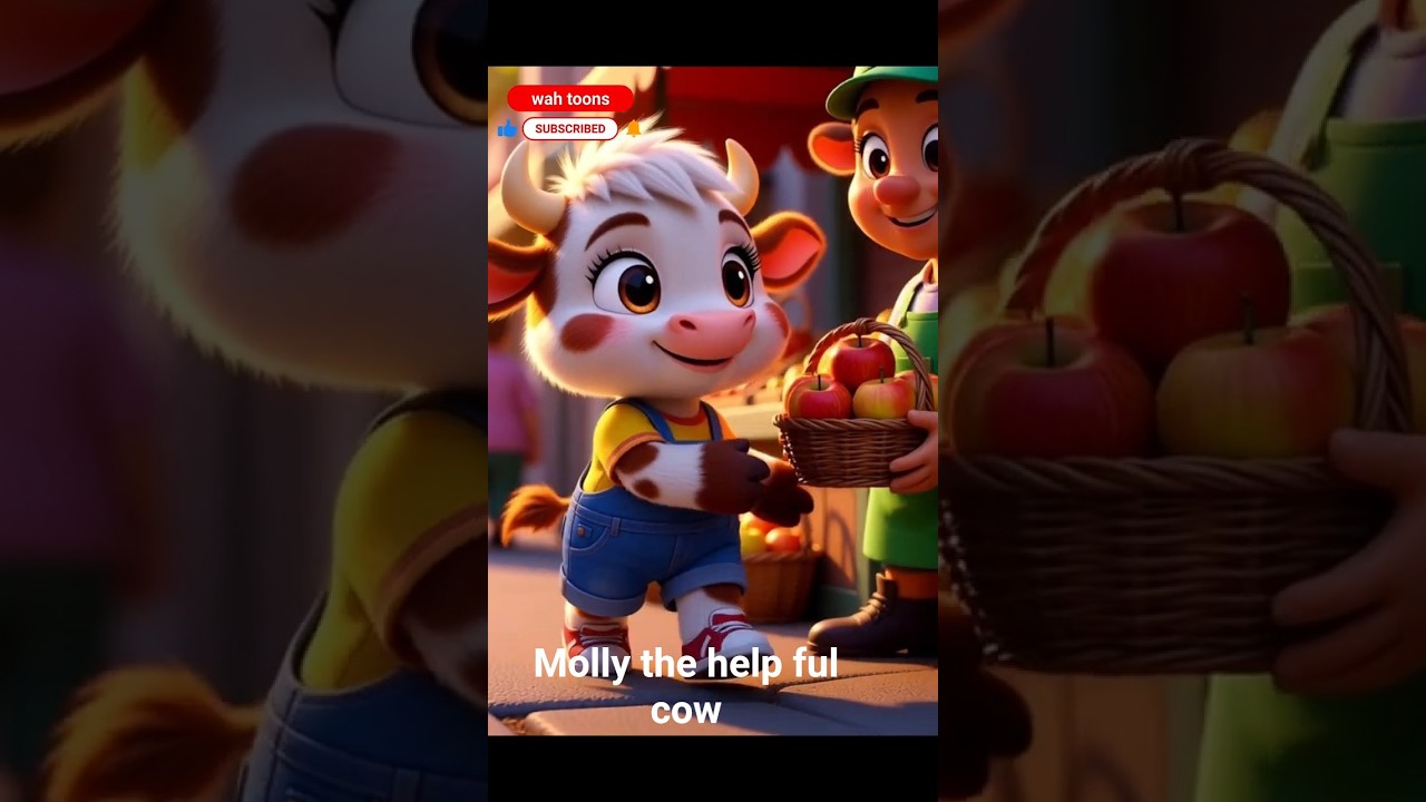 Molly the Helpful Cow 🐄 | Moral Story for Kids | Short Cartoon Story
