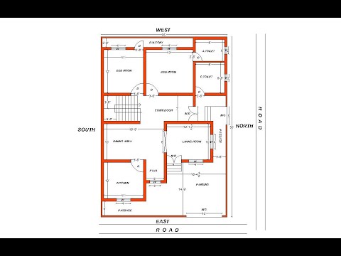 35x50 east  face  house  plan 2bhk  house  plan with parking 