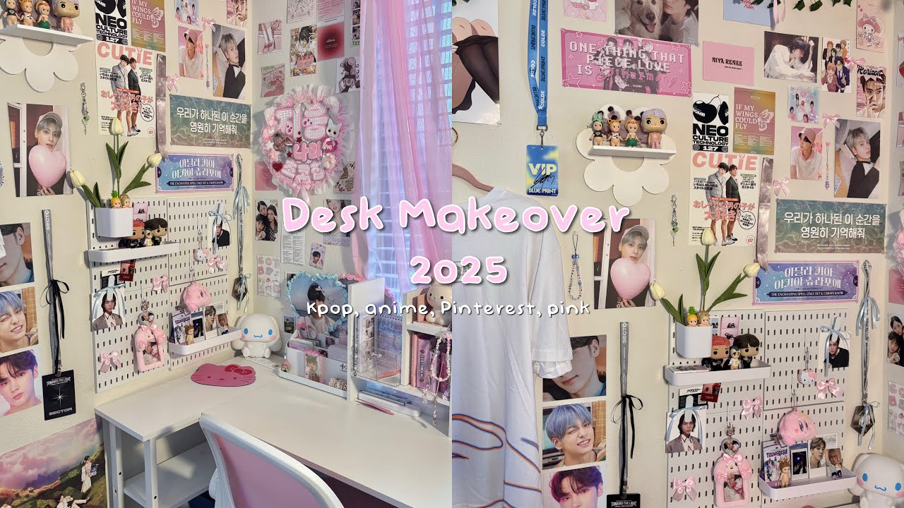 Преображение стола 2025🎀 | Вдохновение в стиле Pinterest, декор в стиле k-pop, розовый и девчачий...