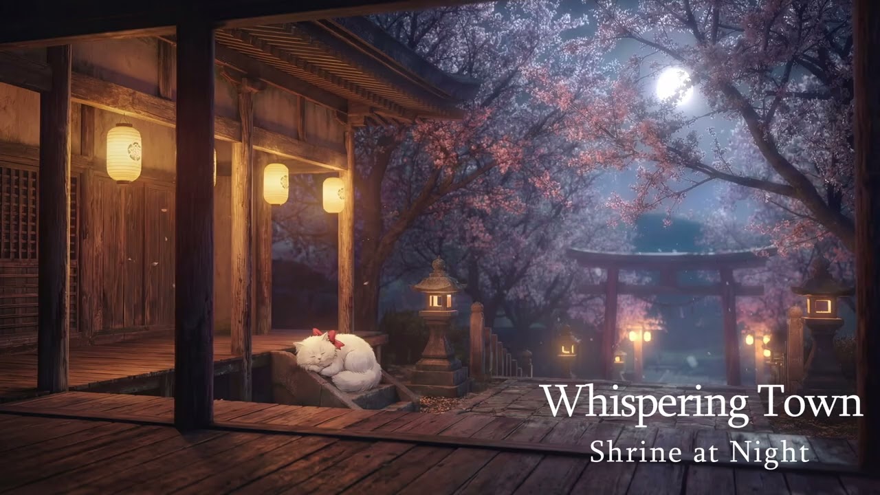 Lanterns in the Night 🌙 | 1980s Japan Shrine Ambience (4 Hours)