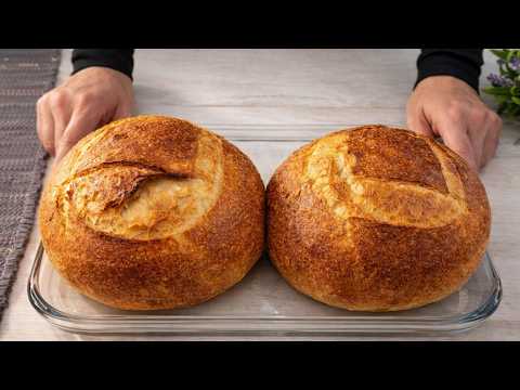 Bread in 3 steps: knead, shape, bake❗Cooking without effort❗Round bread❗