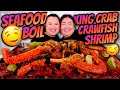 King crab legs seafood boil  giant shrimp  crawfish  mussels  snow crab  mukbang  eating show