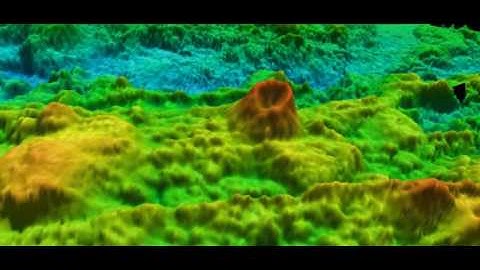 Fly-through of 3D multibeam data of underwater volcanoes