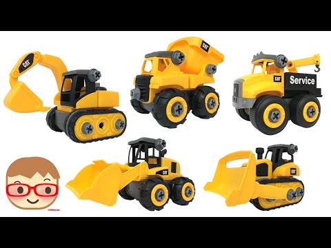 ショベルカー、ブルドーザー、ホイールローダー、ダンプカー!組み立てる重機!はたらくくるま!
