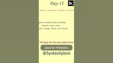 What is exception handling in Java? #exceptionhandlinginjava #javainterviewquestionsforfreshers