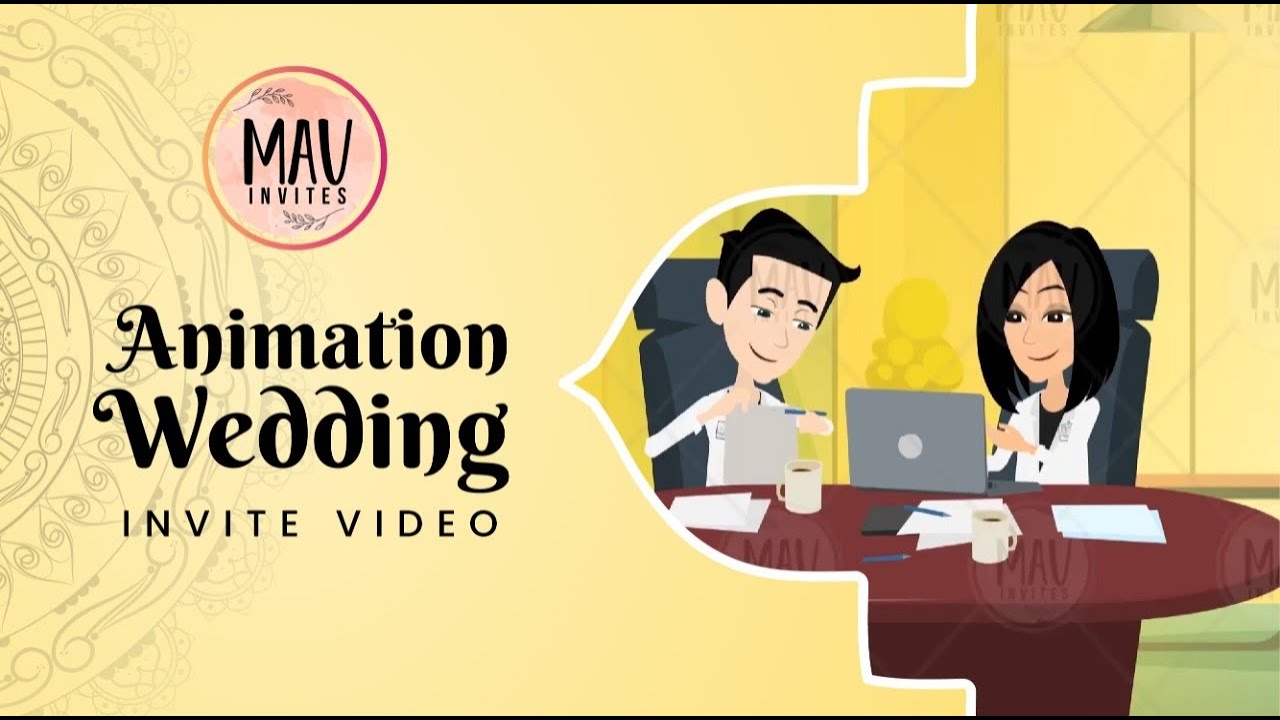 Best Animated Wedding Invitation Video || The Wedding Story || Save The Date Animation Video ✅