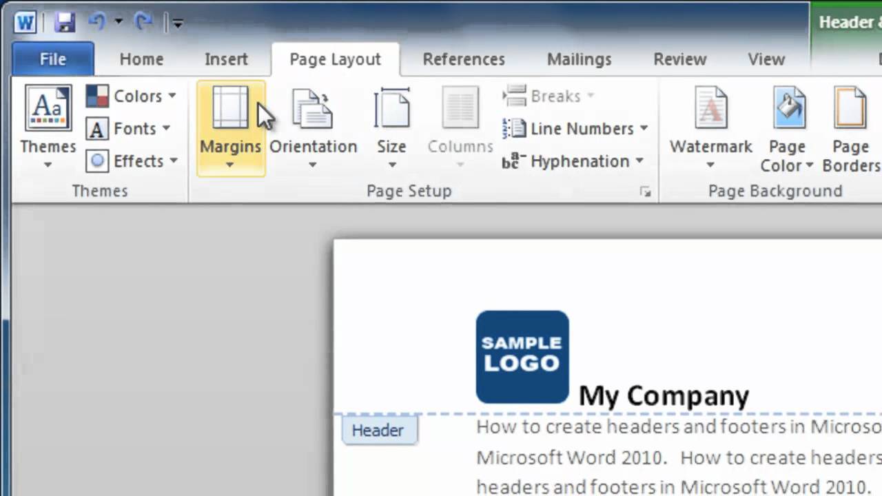 How to Insert a Custom Header or Footer in Microsoft Word With Regard To Banner Template Word 2010