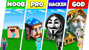Minecraft Battle: NOOB vs PRO vs HACKER vs GOD: INSIDE HEAD HOUSE BASE BUILD CHALLENGE / Animation