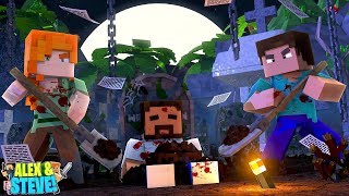 ALEX'S EX BOYFRIEND IS DEAD - MURDERED BY STEVE!! Minecraft LIFE of ALEX & STEVE