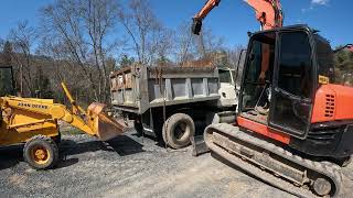 Removing a dump truck body with Kubota Excavator & Backhoe by Abrams Excavating 969 views 1 year ago 4 minutes, 53 seconds