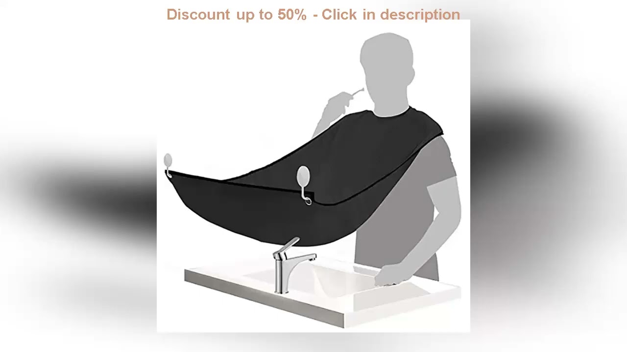 Man Shave Beard Apron Black Hair Shave Apron Ib Trimmer Holder Beard Catcher Waterproof Household