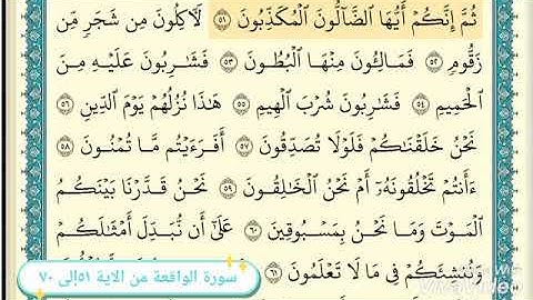 سورة الواقعة من ٥١ إلى ٧٠