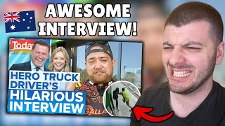 Reaction to Hero truck driver has hosts in stitches | Today Show Australia