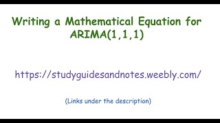 Writing a Mathematical Equation for ARIMA(1,1,1)